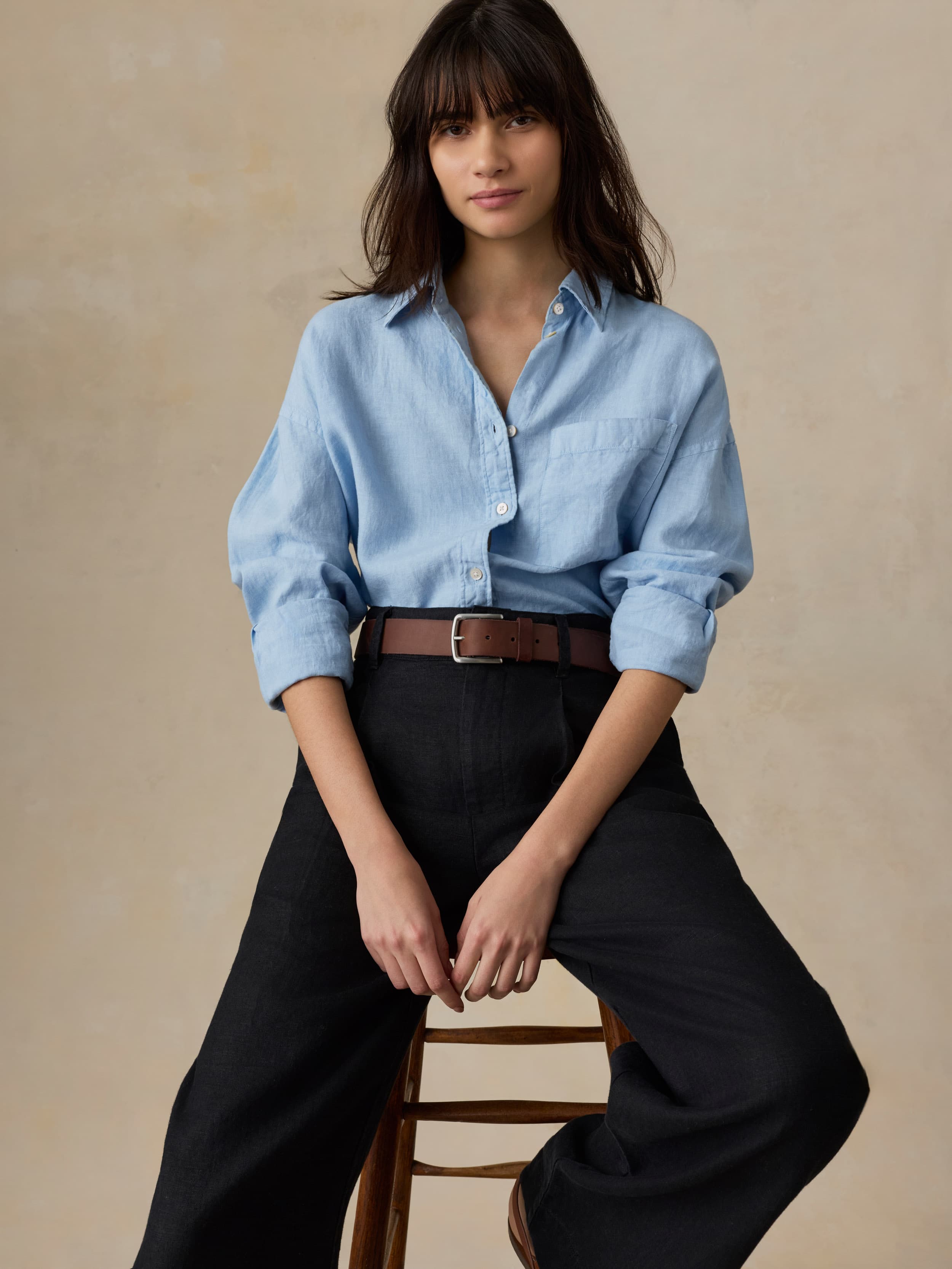 Laguna Linen Relaxed Shirt - Chambray Blue | Faherty Brand