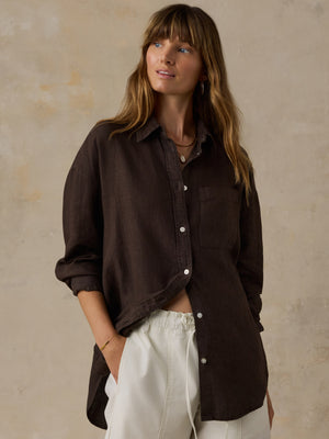 Laguna Linen Relaxed Shirt - Demitasse