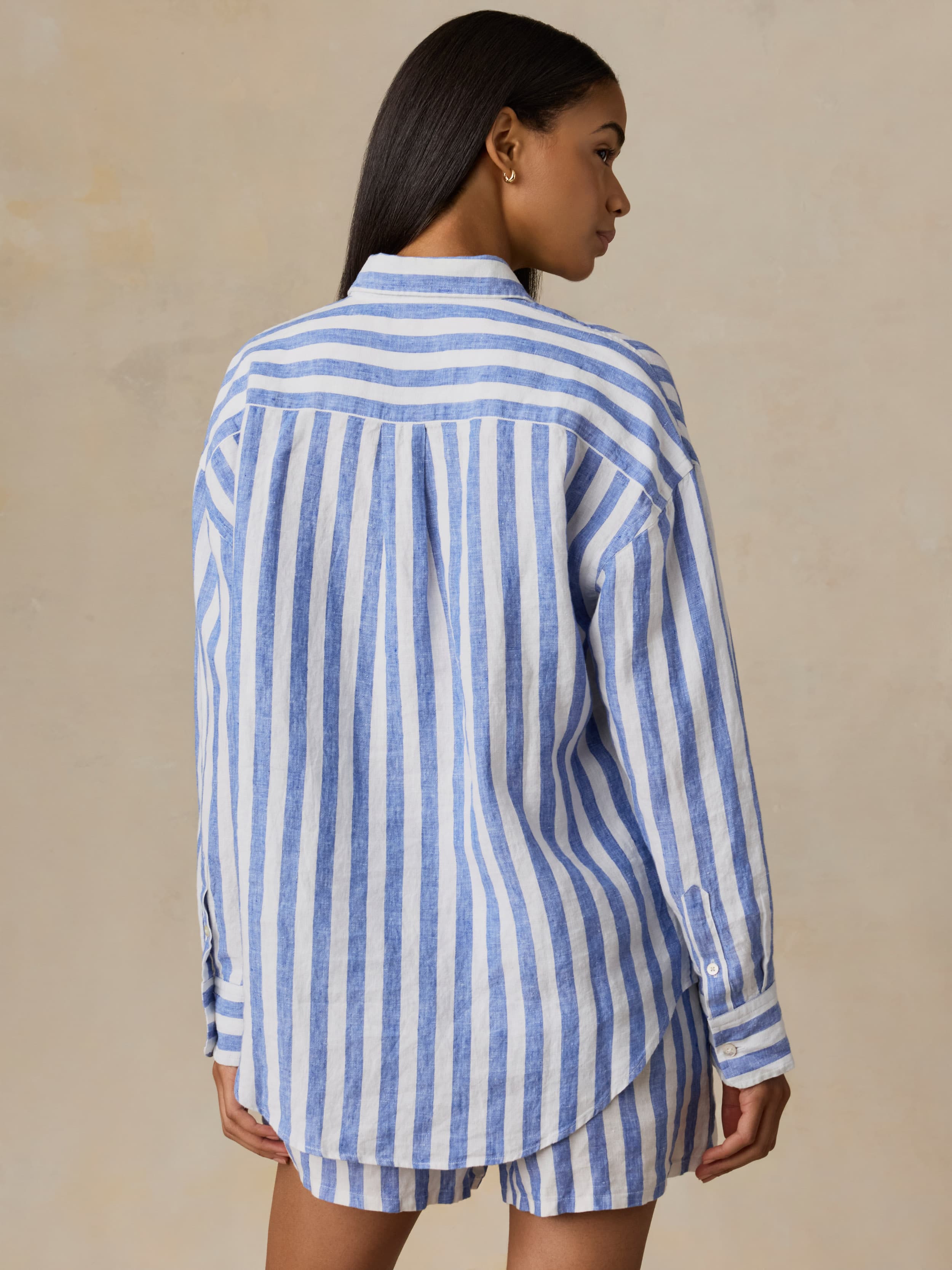 Laguna Linen Relaxed Shirt - Coastal Calm Stripe | Faherty Brand