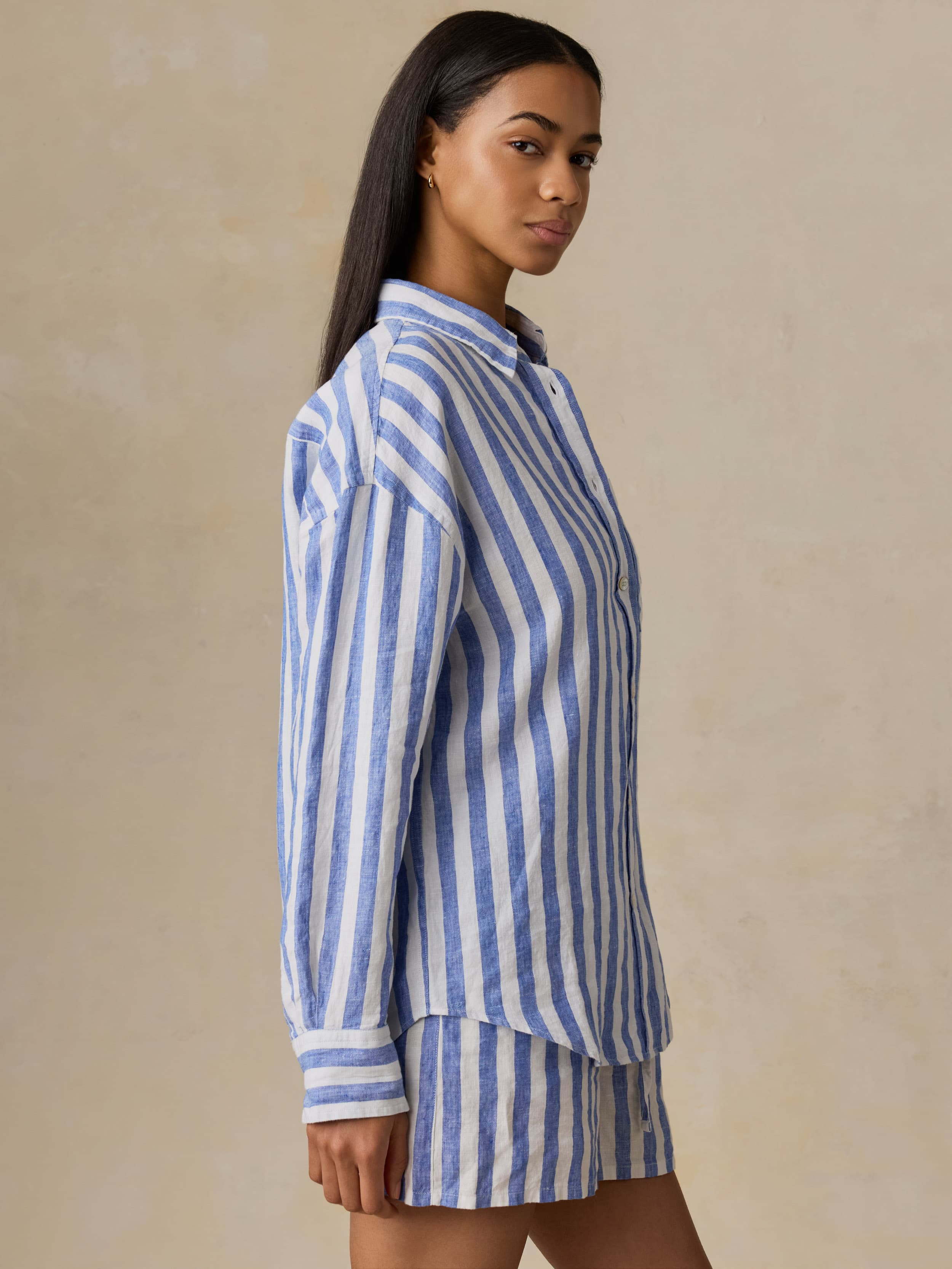 Laguna Linen Relaxed Shirt - Coastal Calm Stripe | Faherty Brand