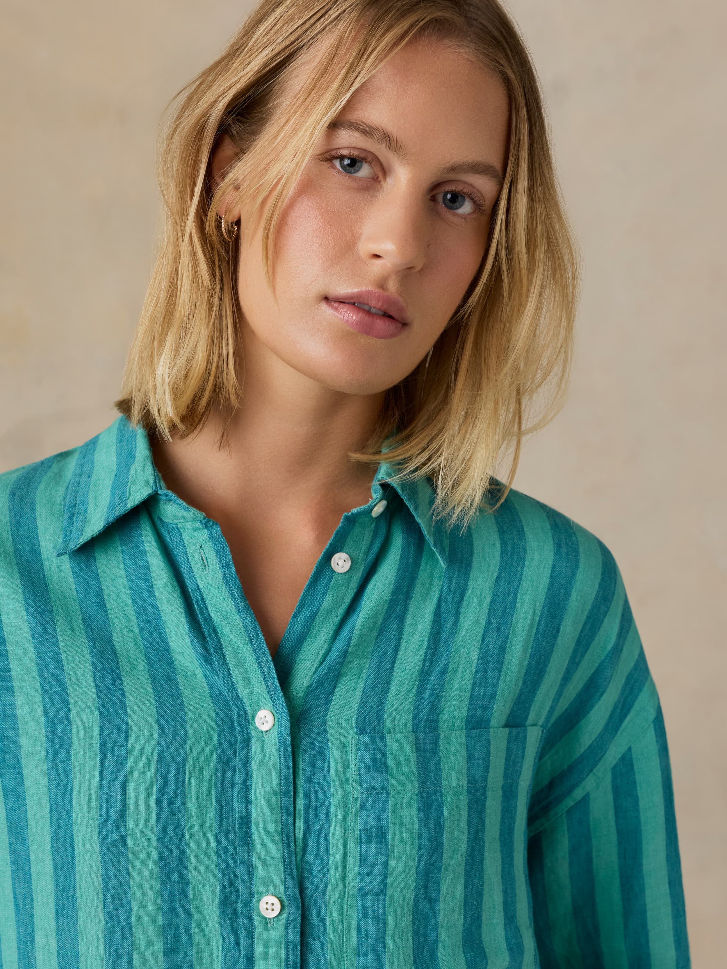 Laguna Linen Relaxed Shirt - Tropic Glow Stripe | Faherty Brand