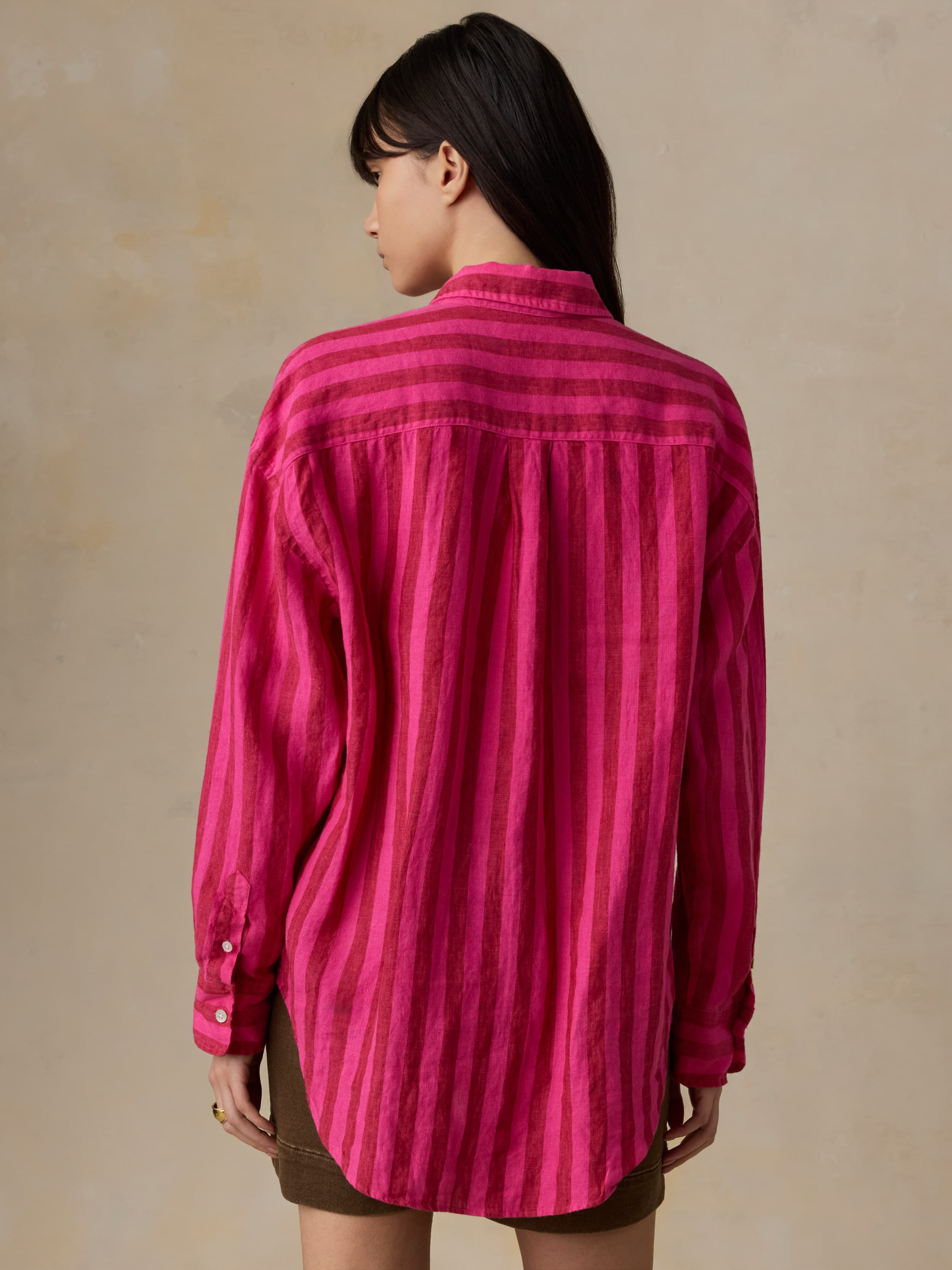 Laguna Linen Relaxed Shirt - Sunset Pop Stripe | Faherty Brand