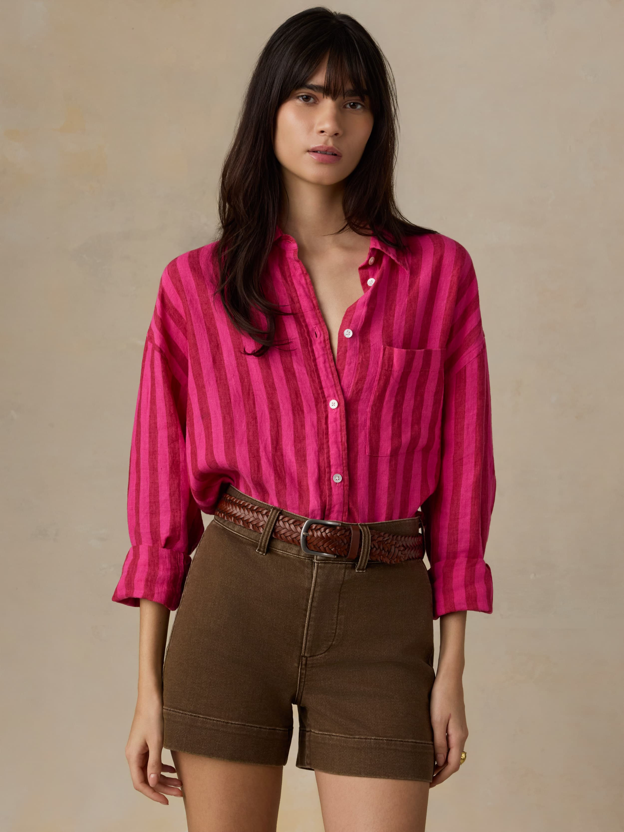 Laguna Linen Relaxed Shirt - Sunset Pop Stripe | Faherty Brand
