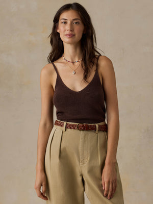 Miramar Linen Sweater Cami - French Roast