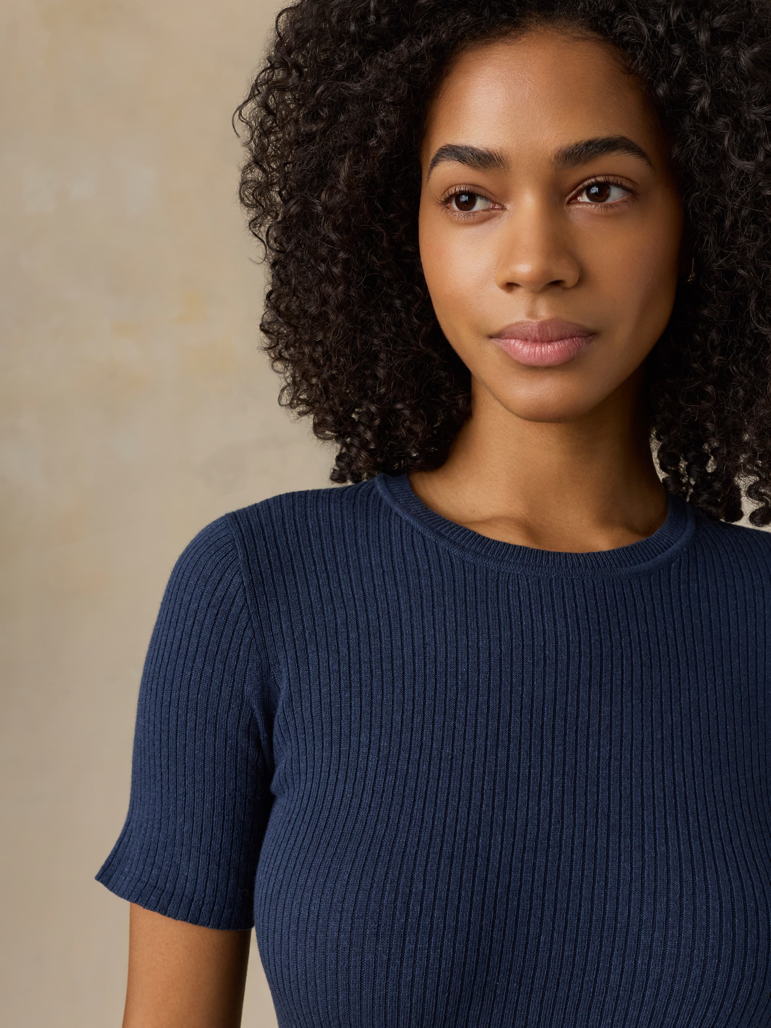 Miramar Linen Mini Rib Tee - Spellbound | Faherty Brand