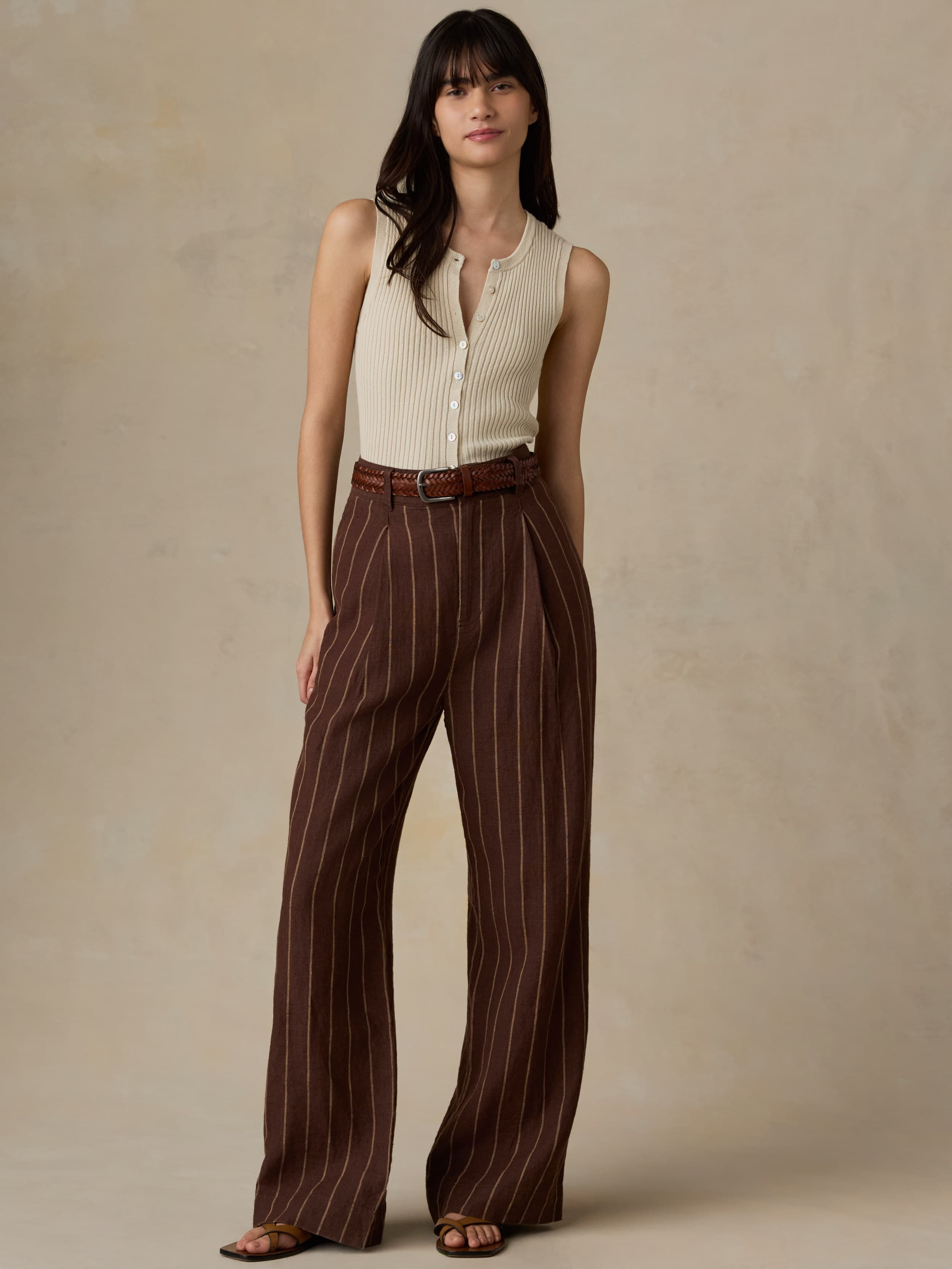 Miramar Linen Cami Cardigan - Summer Sand | Faherty Brand