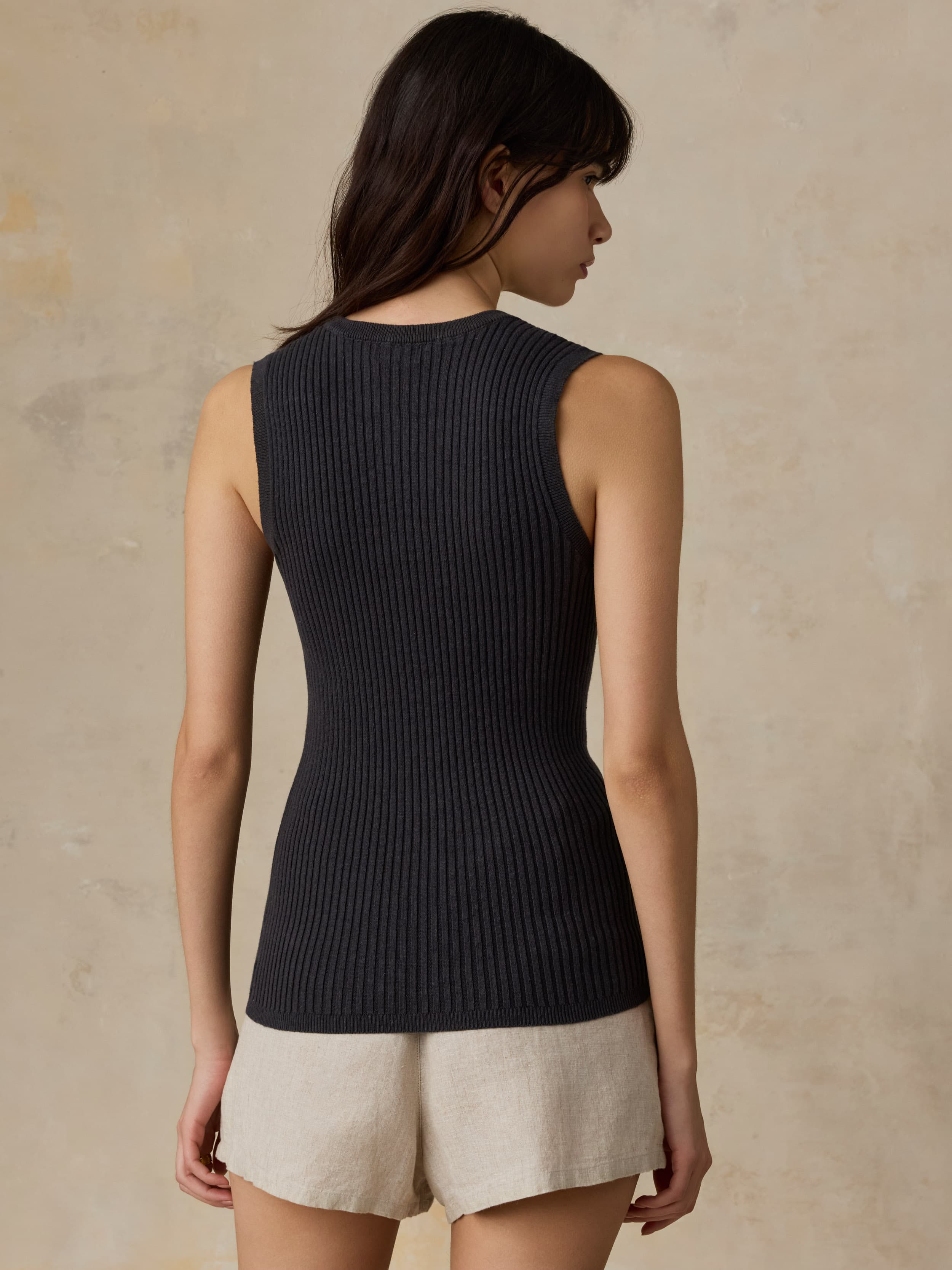 Miramar Linen Cami Cardigan - Washed Black | Faherty Brand