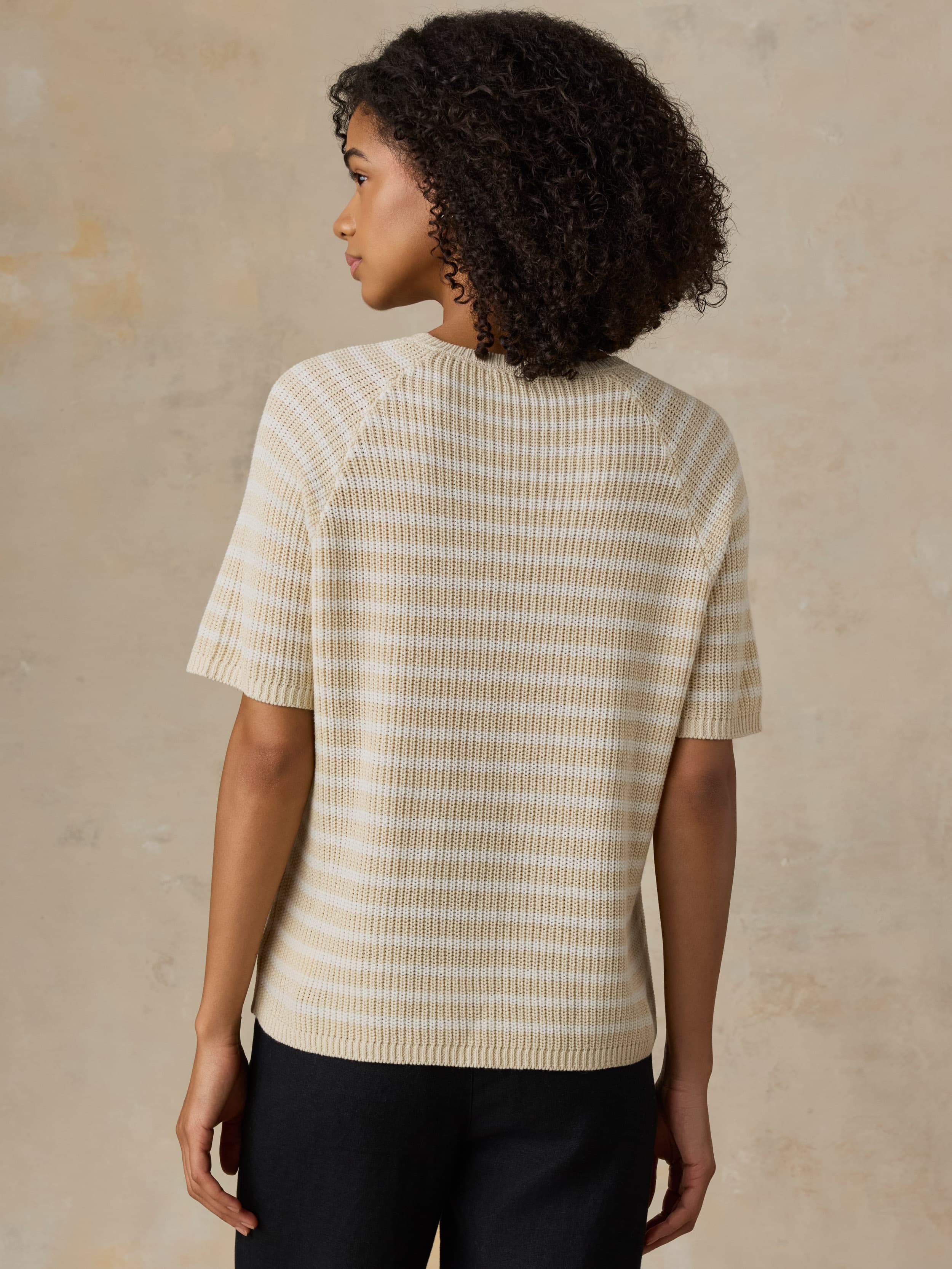 Miramar Linen Tee - Sand Lines | Faherty Brand