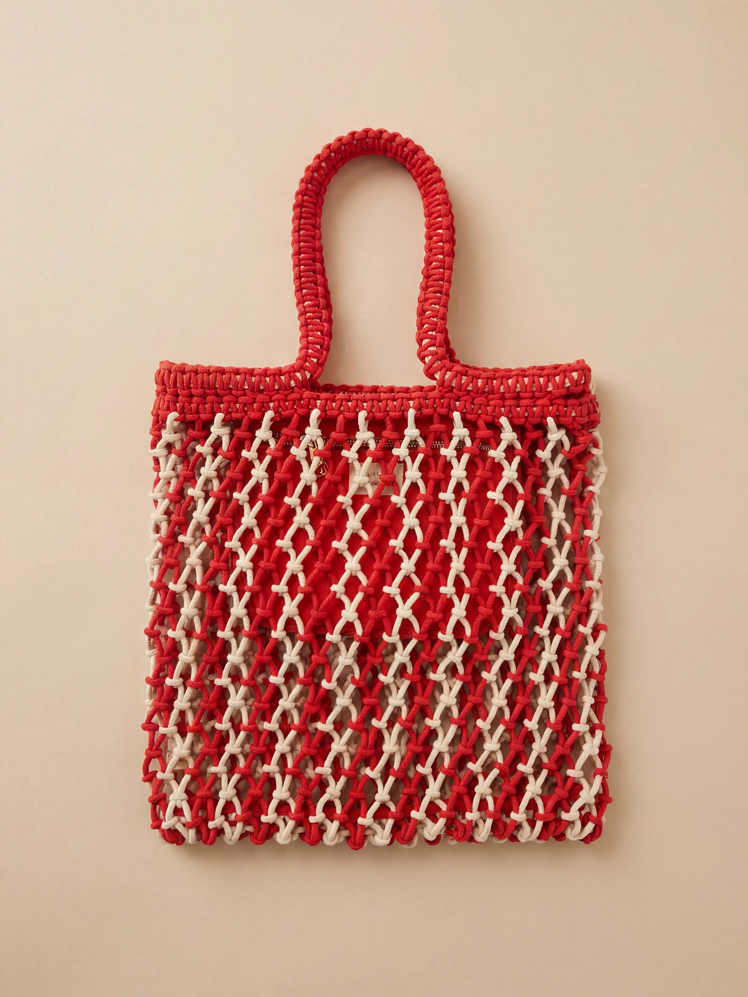 Sunwashed Macrame Tote - Poppy Red | Faherty Brand
