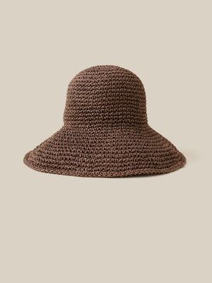 Women's Straw Sun Hat - Chocolate