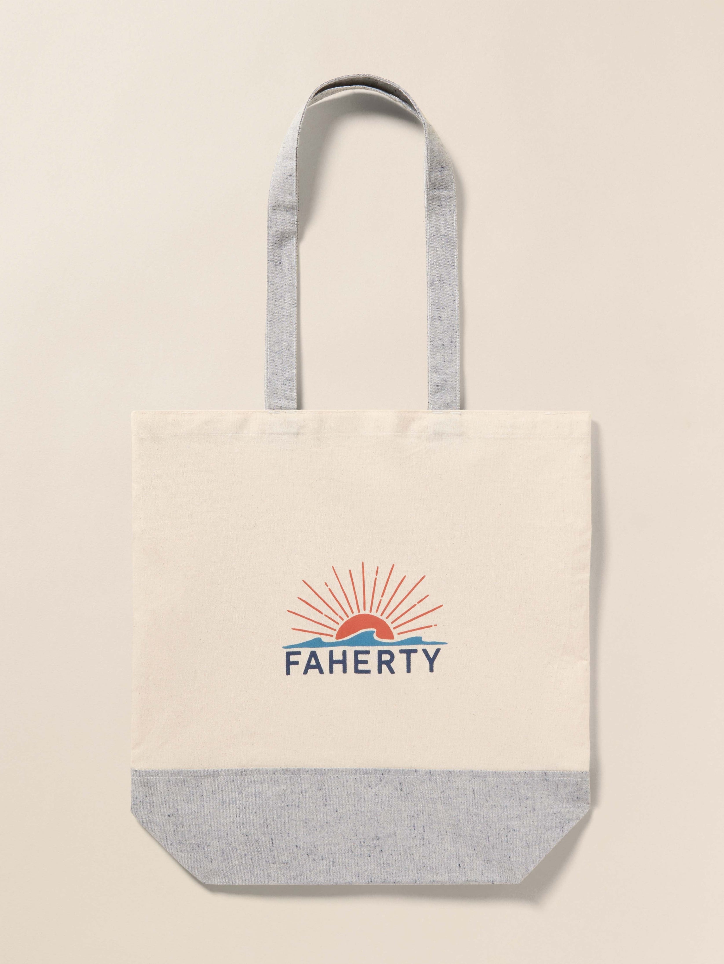 Faherty Canvas Logo Tote - Grey | Faherty Brand
