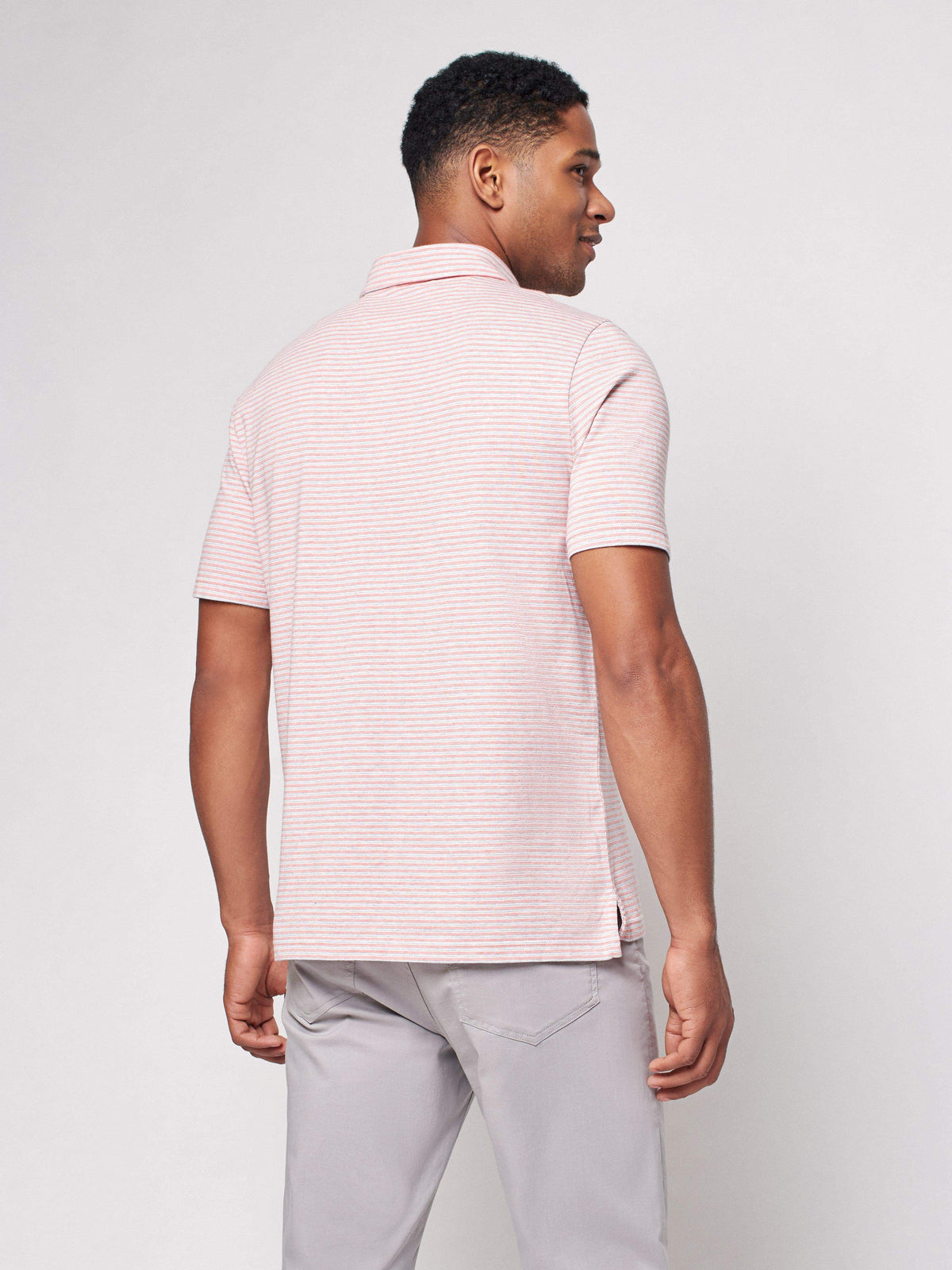Short-Sleeve Movement Polo (Tall) - Rose Madaket Stripe, image 3 of 5