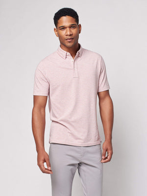 Short-Sleeve Movement Polo (Tall) - Rose Madaket Stripe