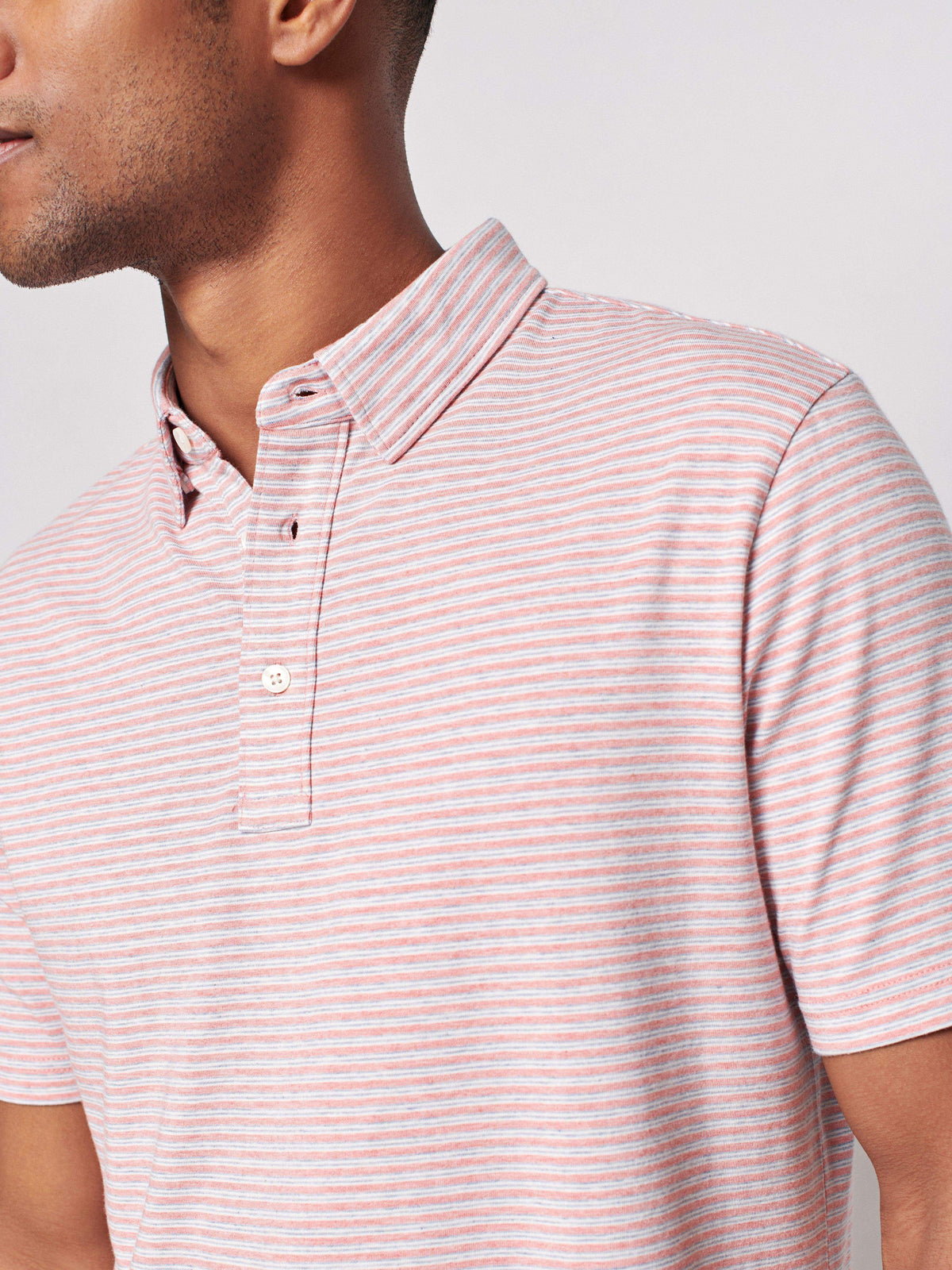 Short-Sleeve Movement Polo (Tall) - Rose Madaket Stripe, image 4 of 5