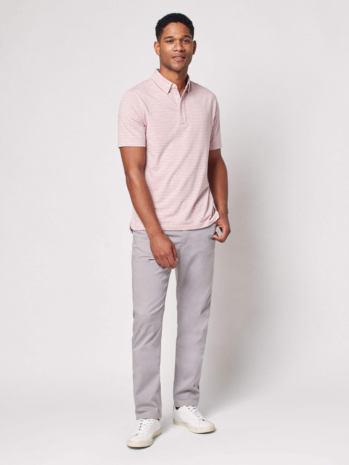 Short-Sleeve Movement Polo (Tall) - Rose Madaket Stripe, image 2 of 5